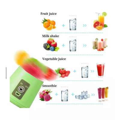 Portable & Rechargeable Battery Juice Blender380ml in Blue,Pink&Green usb charge