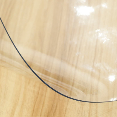 120mm Wide x 2mm Thick Clear Plastic Table Cloth Cover Wipeable PVC Waterproof Table Protector