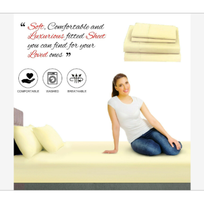 Fitted Sheet Super Soft Easy Care Polycotton Bed Linen with 25CM Depth Luxury Bedding Bedsheet